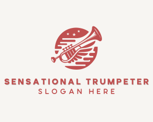 Musical Trumpet Instrument logo design