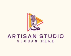 Podcast Microphone Studio logo design