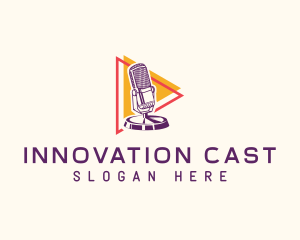 Podcast Microphone Studio logo design