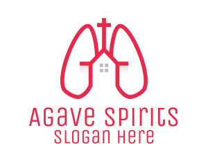 Pink Religious Chapel Lungs logo design