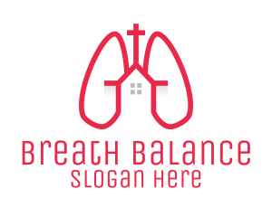 Pink Religious Chapel Lungs logo design