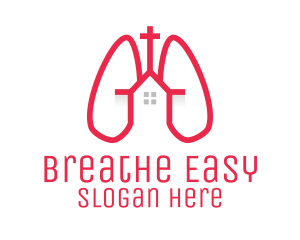 Pink Religious Chapel Lungs logo design