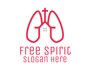 Pink Religious Chapel Lungs logo design