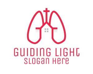 Pink Religious Chapel Lungs logo design