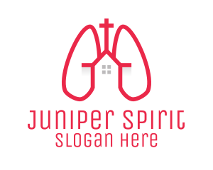 Pink Religious Chapel Lungs logo design