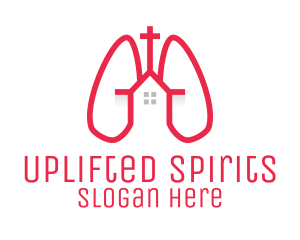 Pink Religious Chapel Lungs logo design