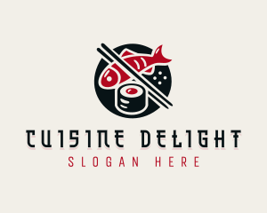 Sushi Fish Dining logo design