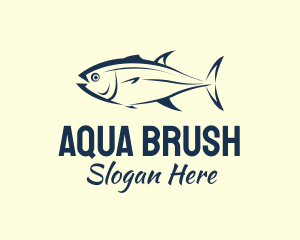 Brush Stroke Tuna Fishing logo design