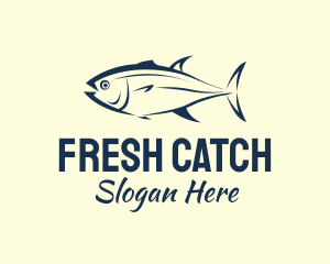 Brush Stroke Tuna Fishing logo design