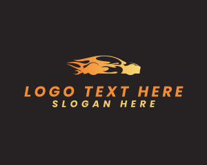 Blazing Sports Car Automobile logo