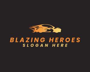 Blazing Sports Car Automobile logo design