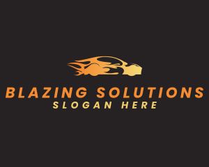 Blazing Sports Car Automobile logo design