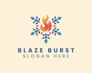 Blazing Fire Snow Element logo design