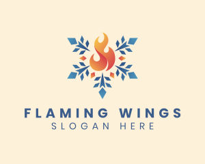 Blazing Fire Snow Element logo design