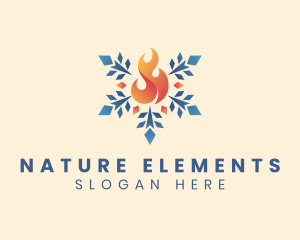 Blazing Fire Snow Element logo design