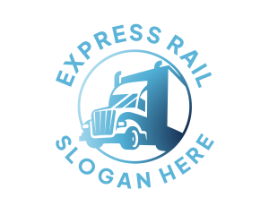 Express Freight Trailer Truck logo design