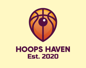 Basketball Location Pin logo design