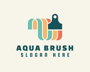 Colorful Paint Brush logo design