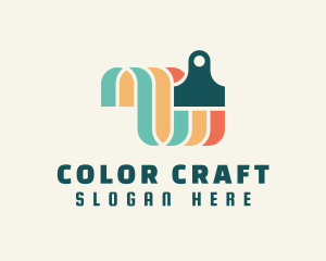 Colorful Paint Brush logo