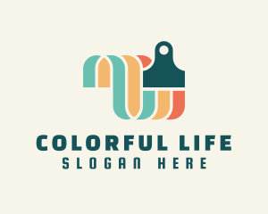 Colorful Paint Brush logo design