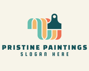 Colorful Paint Brush logo design