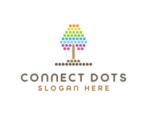 Kindergarten Dotted Tree  logo design