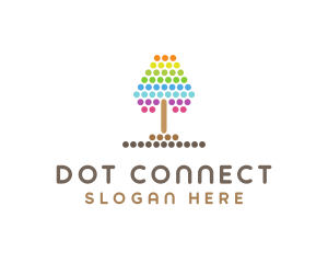 Kindergarten Dotted Tree  logo design