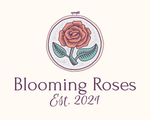 Rose Plant Embroidery  logo design