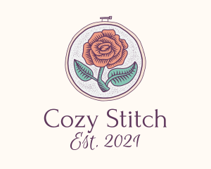 Rose Plant Embroidery  logo design