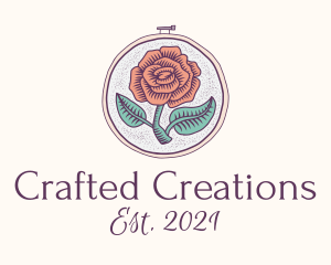 Rose Plant Embroidery  logo design