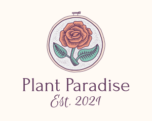 Rose Plant Embroidery  logo design