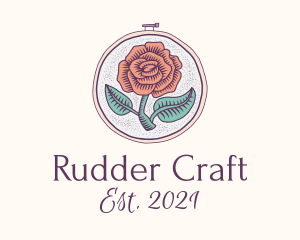 Rose Plant Embroidery  logo design