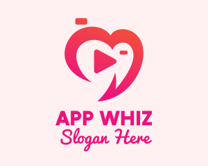 Heart Video App  logo design