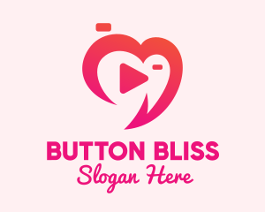 Heart Video App  logo design