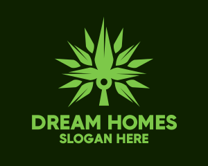 Spikey Cannabis Plant Logo