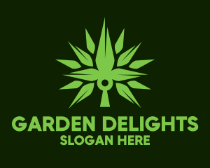 Spikey Cannabis Plant logo design