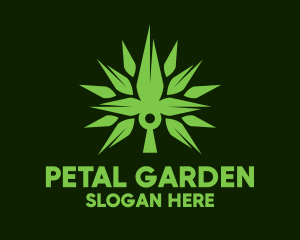 Spikey Cannabis Plant logo design