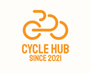 Orange Outline Bike  logo design