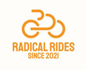 Orange Outline Bike  logo design