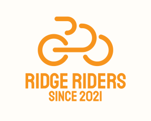 Orange Outline Bike  logo design