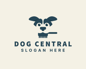 Dog Grooming Brush logo design