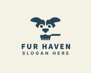 Dog Grooming Brush logo design