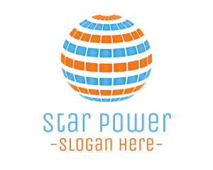 Solar Panel Globe logo design