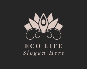 Meditation Yoga Flower  logo design