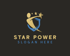 Human Star Shield logo design