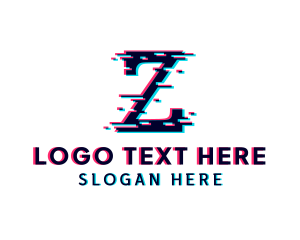 Pixel Glitch Letter Z logo