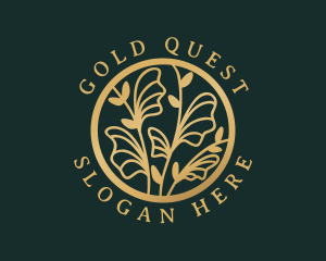 Gold Floral Foliage logo design