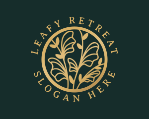 Gold Floral Foliage logo design