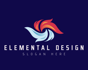 Heating Cooling Element logo design