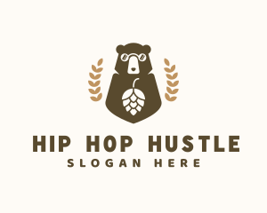 Bear Beer Hops logo design